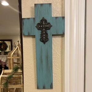 Hobby Lobby Teal and Black Decorative Cross